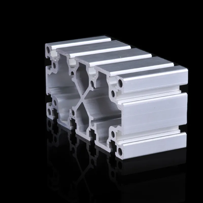 Large rectangular T-slot aluminium extrusion with multiple slots