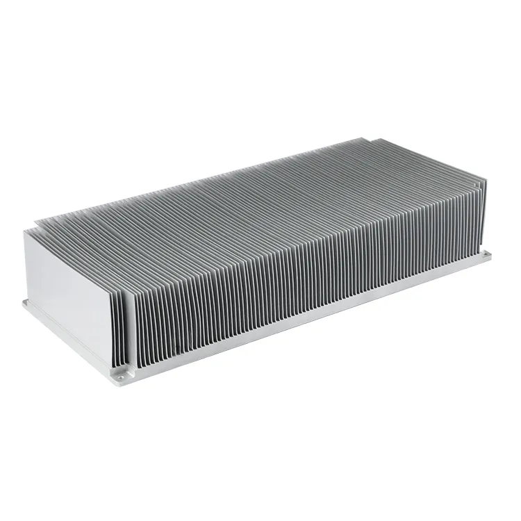 Large rectangular aluminium heatsink with dense thin fins