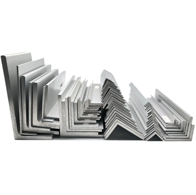Rows of aluminium angle sections of different sizes