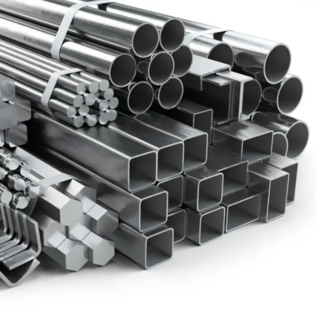 Two octagonal aluminium tubes